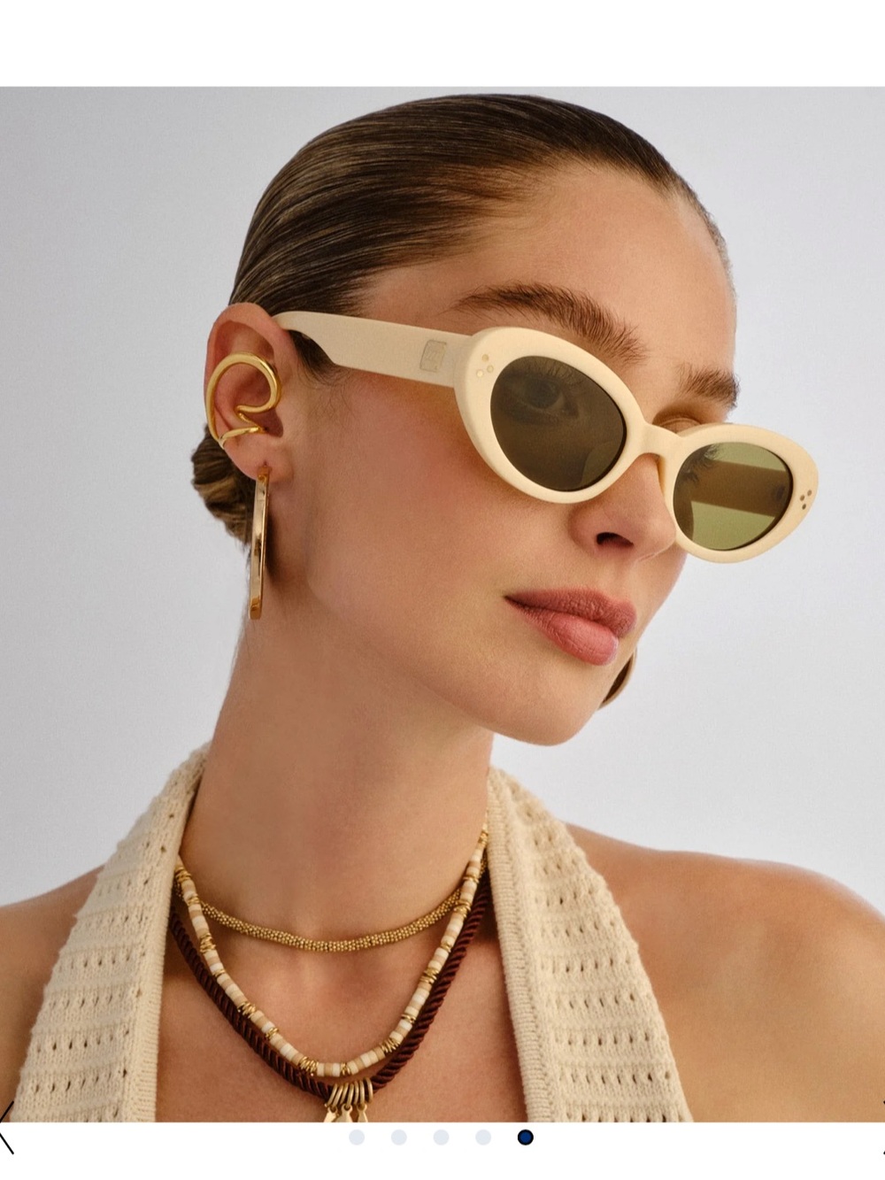 Le Specs: Tootsie + | cream cat-eyed silhouette sunglasses - Picture 5 of 10